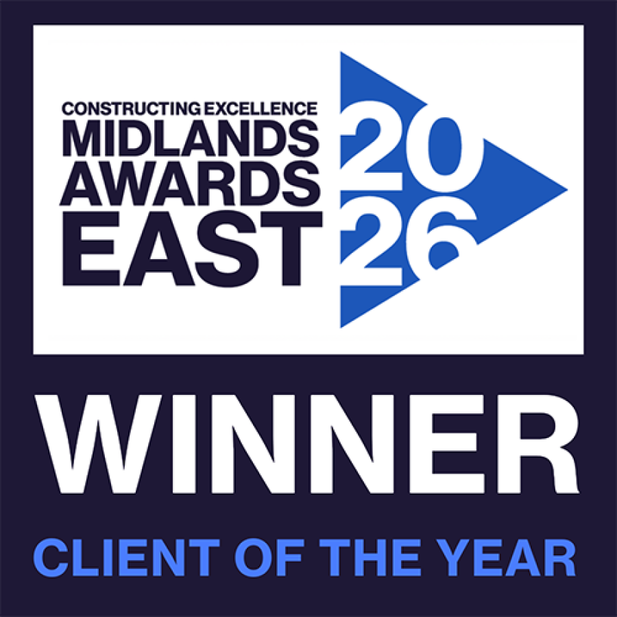 Constructing Excellence Midlands East Awards Winner 2026 Client of The Year Winner cube designltd